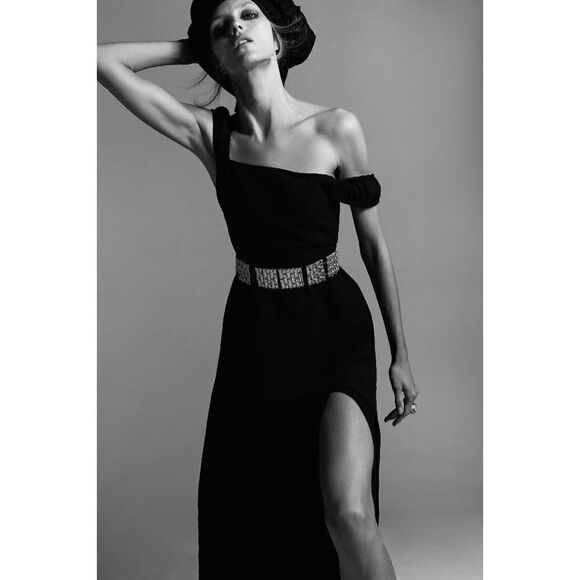 NWT ZARA LINEN BLEND MIDI DRESS SLIT ON THE SIDE - Picture 9 of 11